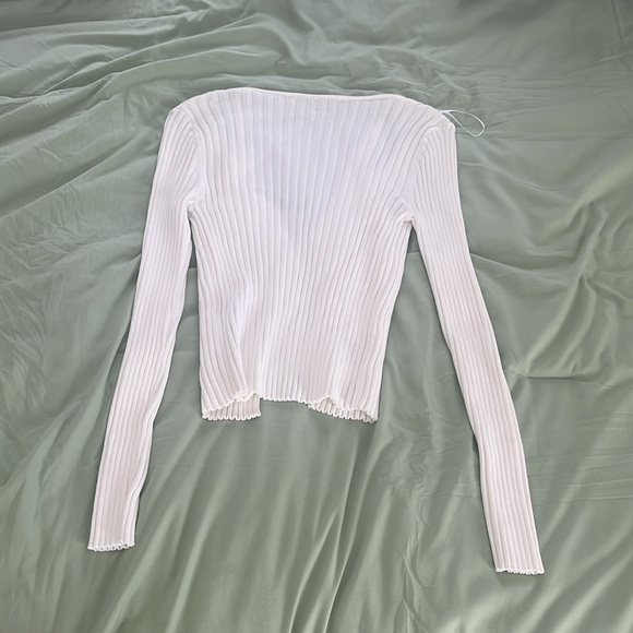 White knit Zara blouse-Brand new, never worn - Picture 4 of 5
